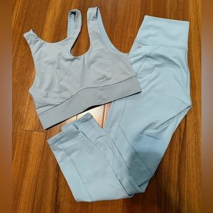 FABLETICS baby blue yoga work out set size XS/S